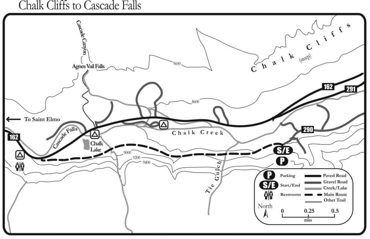 Chalk_Cliffs_to_Cascade_Falls_map