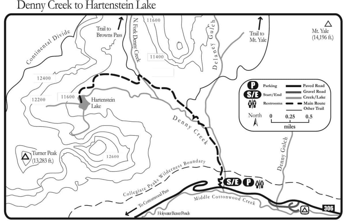 Denny_Creek_to_Hartenstein_Lake_map